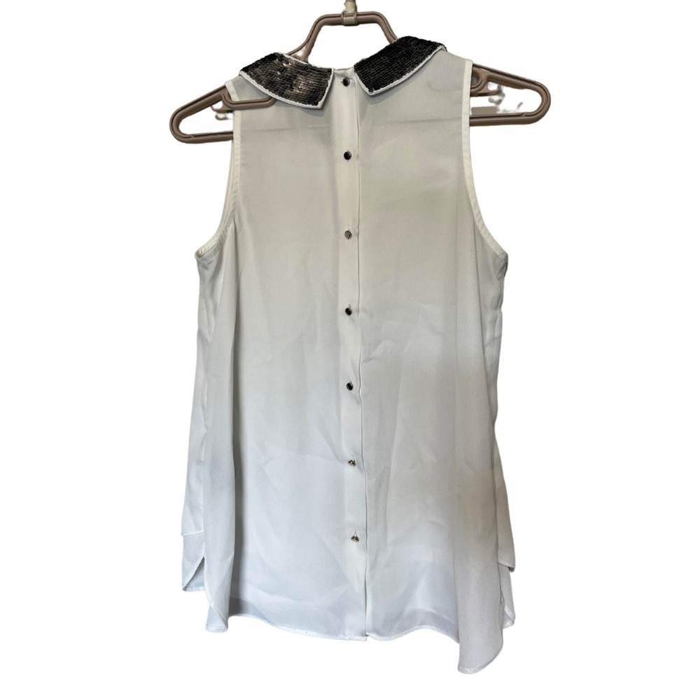 Silver sequinned collar top - Picture 2 of 2